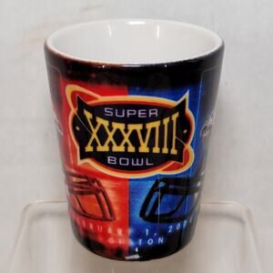 VINTAGE Superbowl XXXVIII Shot Glass Feb. 1, 2004 Houston Tx